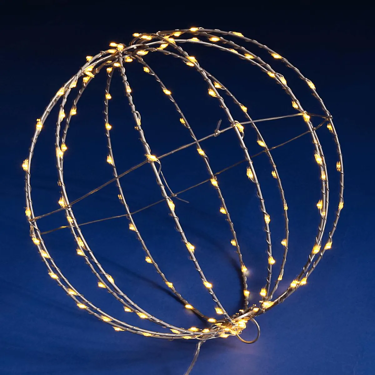 Outlet DecoWoerner LED-Leuchtkugel Für Außen, LED Warm - Weiß, 30 Cm Ø silber