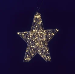 Best DecoWoerner LED-Leuchtstern, 38 Cm Ø silber