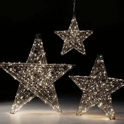 DecoWoerner LED-Leuchtstern, 78 Cm Ø silber