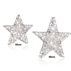 Outlet DecoWoerner LED-Metall-Deko-Stern Batteriebetrieben, 30 Cm weiß