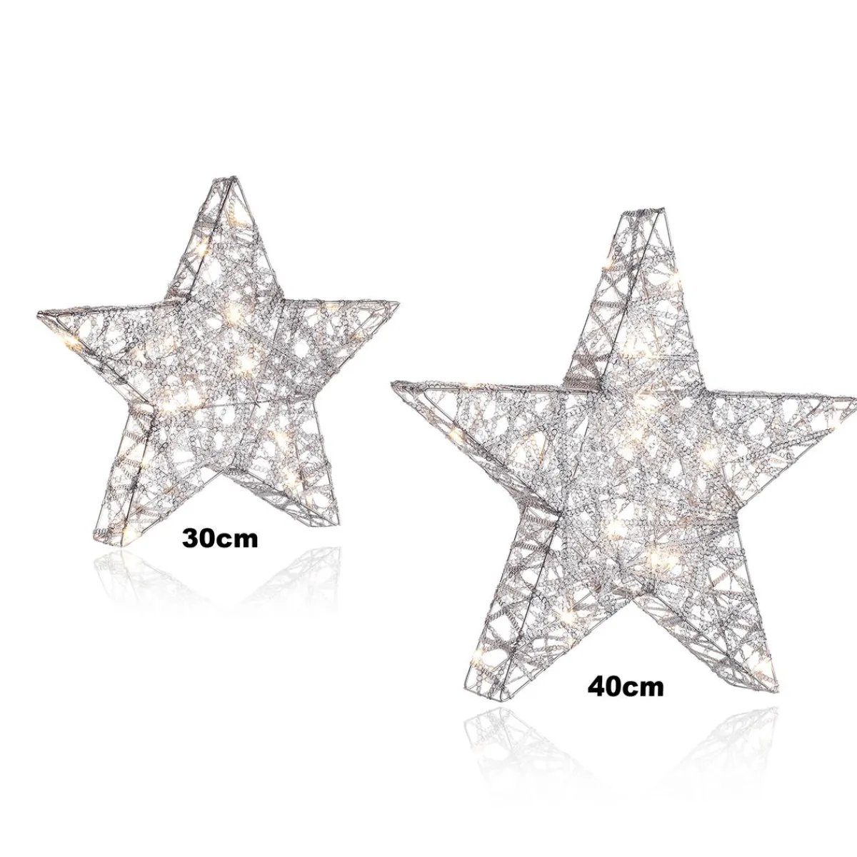 Outlet DecoWoerner LED-Metall-Deko-Stern Batteriebetrieben, 30 Cm weiß