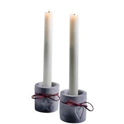 Discount DecoWoerner LED-Wachs Tafel-Kerzen 24,5 Cm, 2er Set weiß