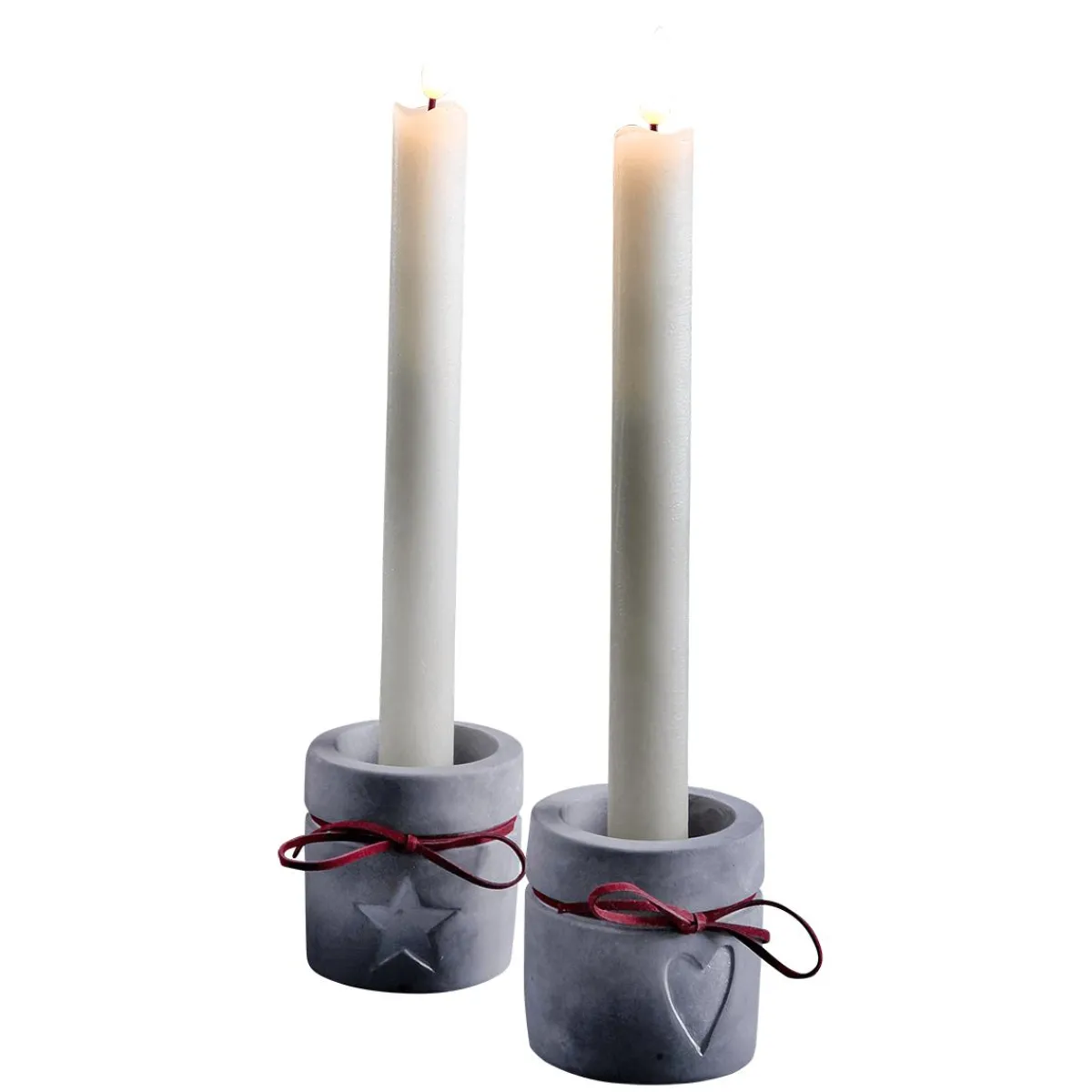 Discount DecoWoerner LED-Wachs Tafel-Kerzen 24,5 Cm, 2er Set weiß