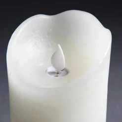 DecoWoerner LED-Wachskerze 7,5 X 10 Cm weiß