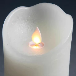 DecoWoerner LED-Wachskerze 7,5 X 10 Cm weiß