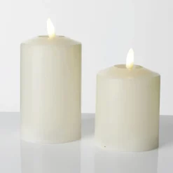 New DecoWoerner LED-Wachskerze 7,5 X 14,5 Cm weiß
