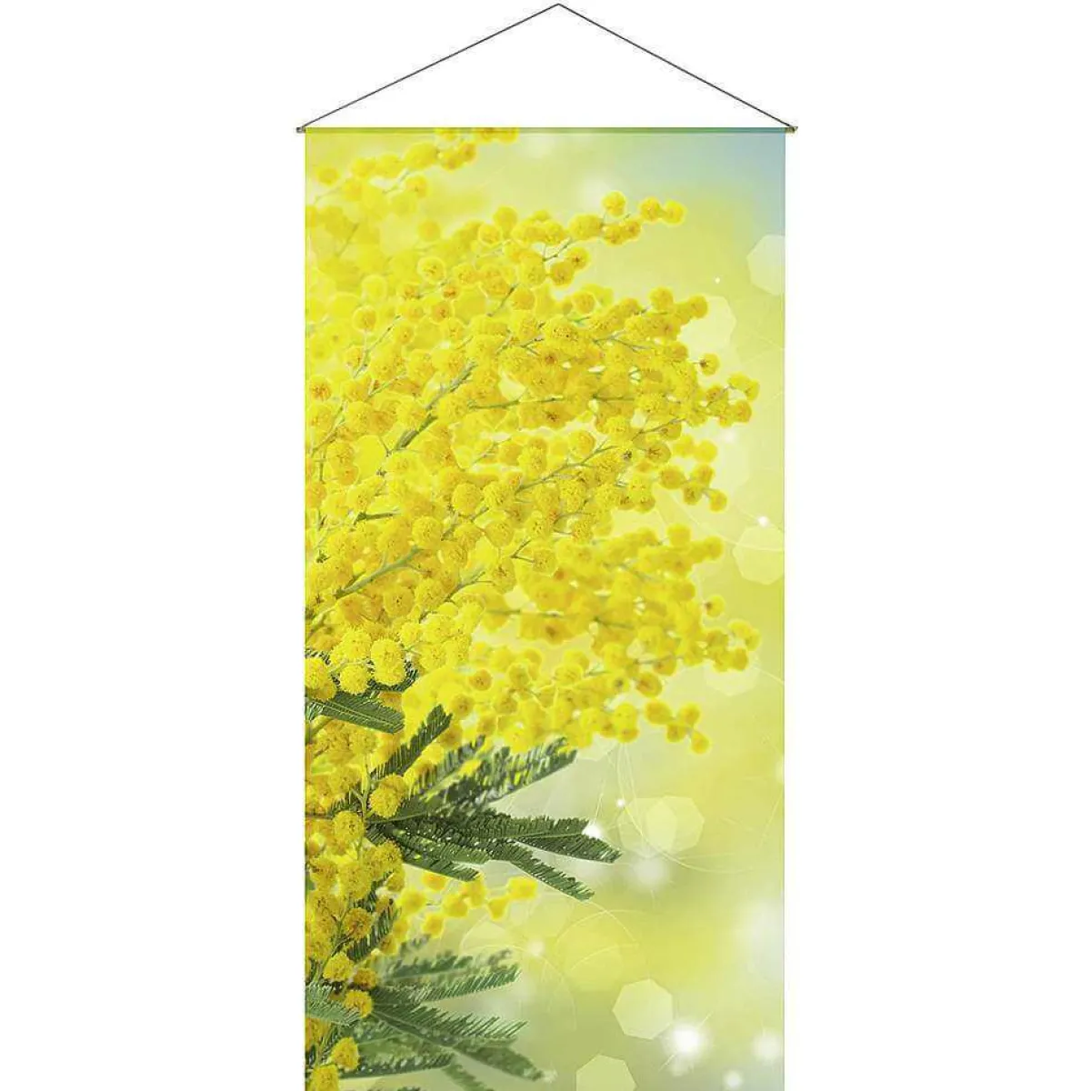 Sale DecoWoerner Lichtechter Naturfaser-Stoffbanner "Mimose" Aus Baumwolle 100 X 200 Cm gelb