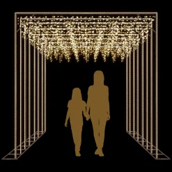 Online DecoWoerner Lichttunnel Straßenbeleuchtung CELESTE 3 X 4 M gold