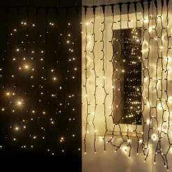 Hot DecoWoerner Lichtvorhang 200 X 80 Cm 160LED IP44, Schwarz