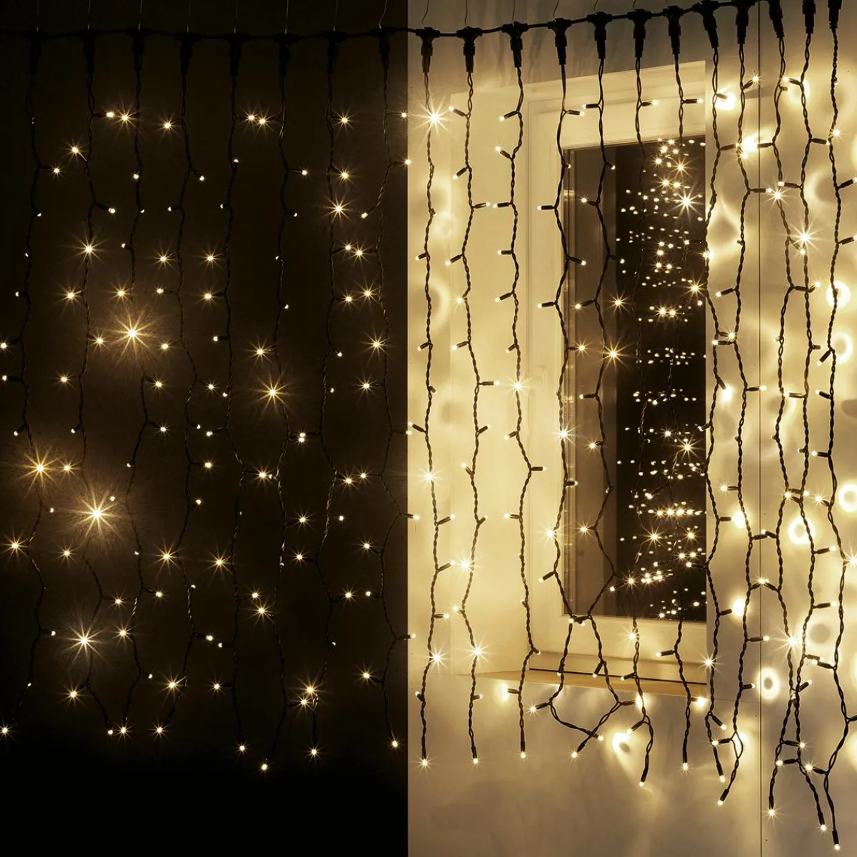 Hot DecoWoerner Lichtvorhang 200 X 80 Cm 160LED IP44, Schwarz