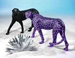 DecoWoerner Lila Gepard 110 Cm Lang Mit Schwarzen Flecken rosa