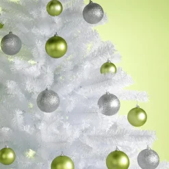 Best DecoWoerner Limettene, Matte Weihnachtskugeln Aus Schwer Entflammbarem Kunststoff, 6 Cm Ø – 24 Stück grün