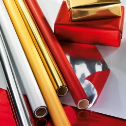 Outlet DecoWoerner Lumifol-Metallicfolie Schwer Entflammbar 10 M, rot