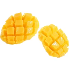 New DecoWoerner Mango Aufgeschnitten Lebensmittel-Attrappe, 2 Stück gelb