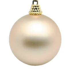Hot DecoWoerner Matte, Champagner Weihnachtskugeln Aus Plastik, 6 Cm Ø – 24 Stück gold