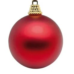 Hot DecoWoerner Matte, e Weihnachtskugeln Aus Plastik, 6 Cm Ø – 24 Stück rot