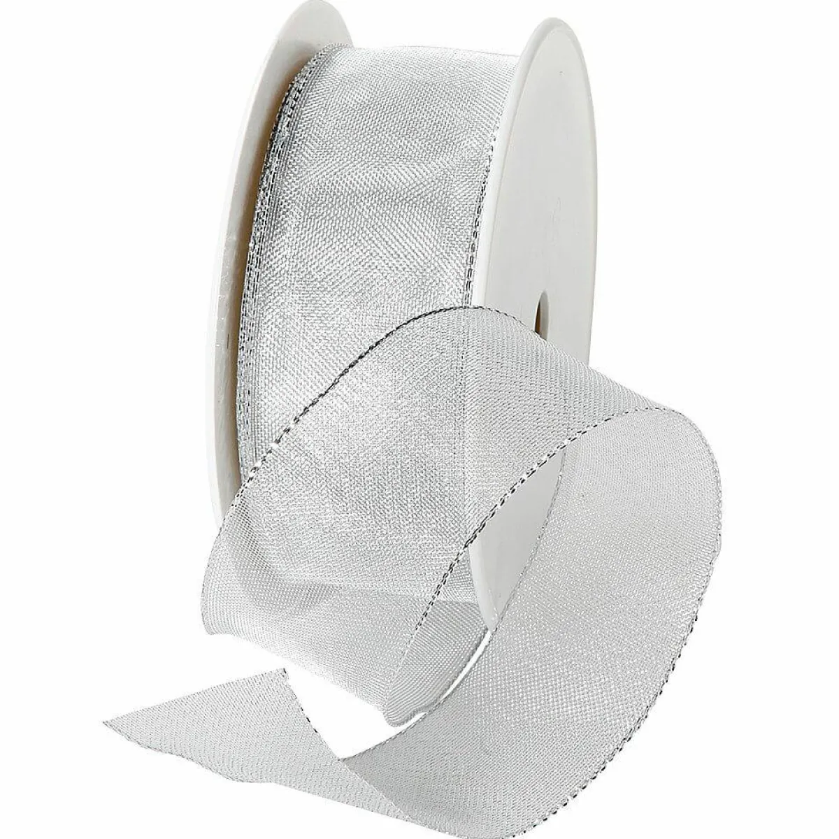 Best DecoWoerner Metallic-Netzband, 40 Mm Breit 25 M silber