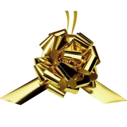 Discount DecoWoerner Metallic-Ziehschleifen, 14 Cm Ø, , 50 Stück gold