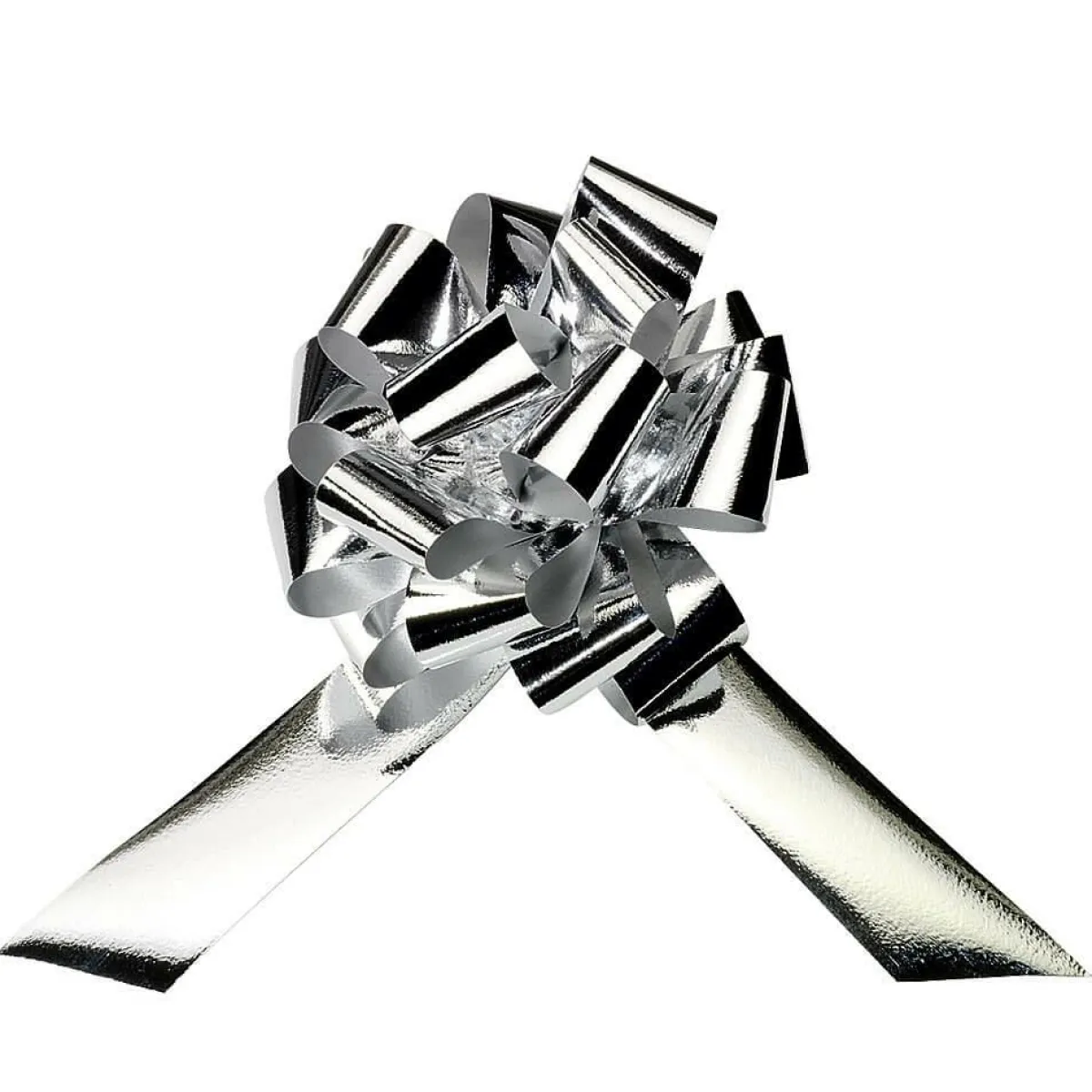 DecoWoerner Metallic-Ziehschleifen, 14 Cm Ø, , 50 Stück silber