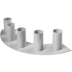 Discount DecoWoerner Metallständer 5 Aufnahmen, 15 Cm Hoch, Grau, Geschwungen silber