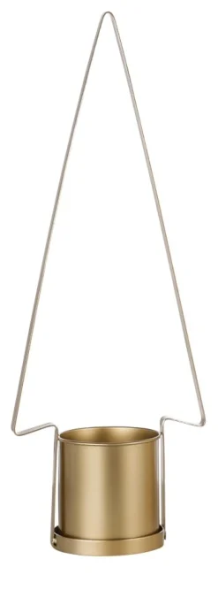DecoWoerner Metalltannen-Aufsteller Mit Blumentopf, 67 Cm gold