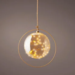 New DecoWoerner Micro LED Kugel 26 Cm gold