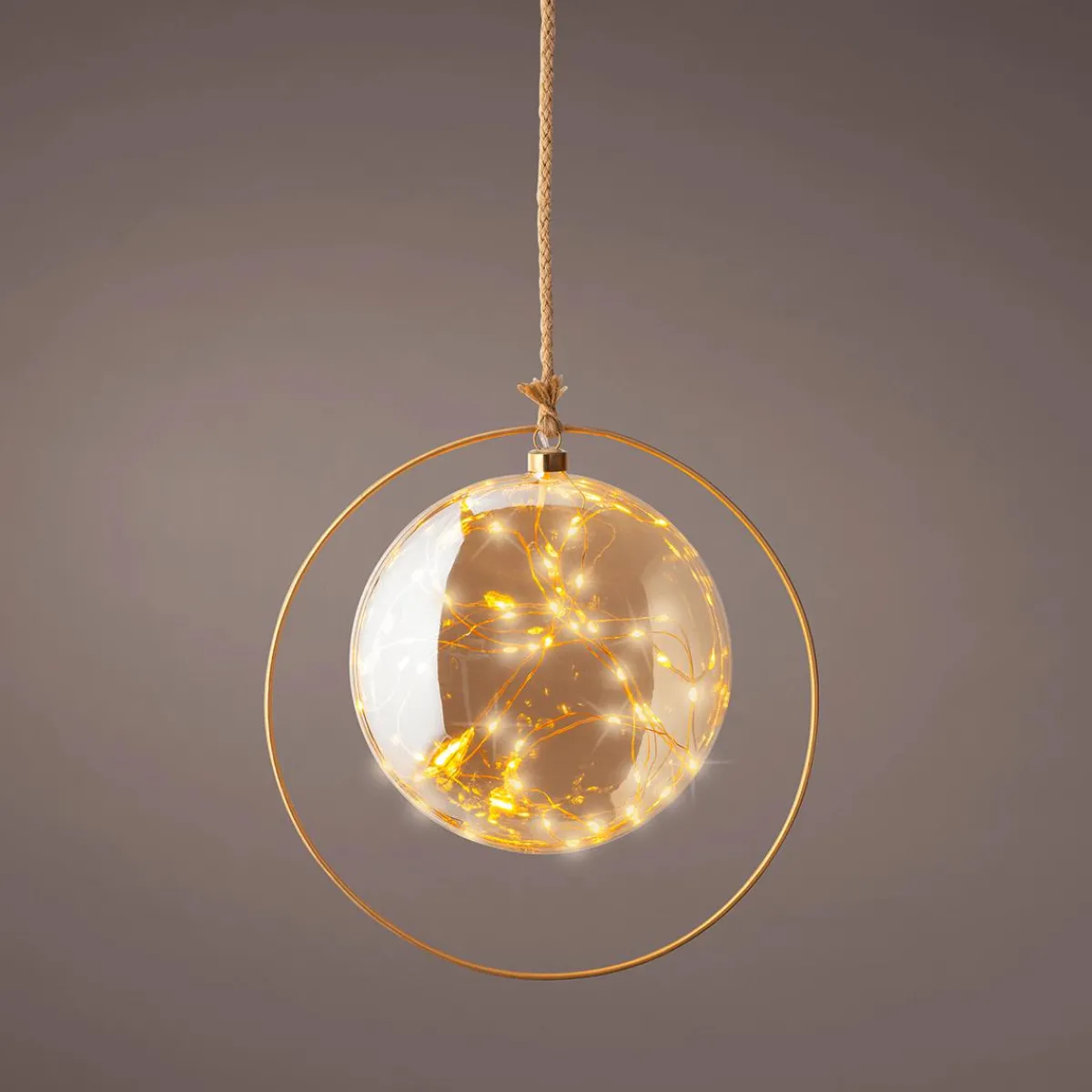 New DecoWoerner Micro LED Kugel 26 Cm gold