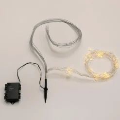 New DecoWoerner Micro LED-Stern-Draht-Lichterkette Batteriebetrieben Warmes Licht 80 Cm transparent