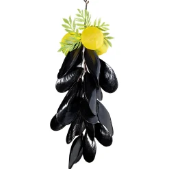 DecoWoerner Miesmuschel Zopf Lebensmittel-Attrappe 35 Cm schwarz