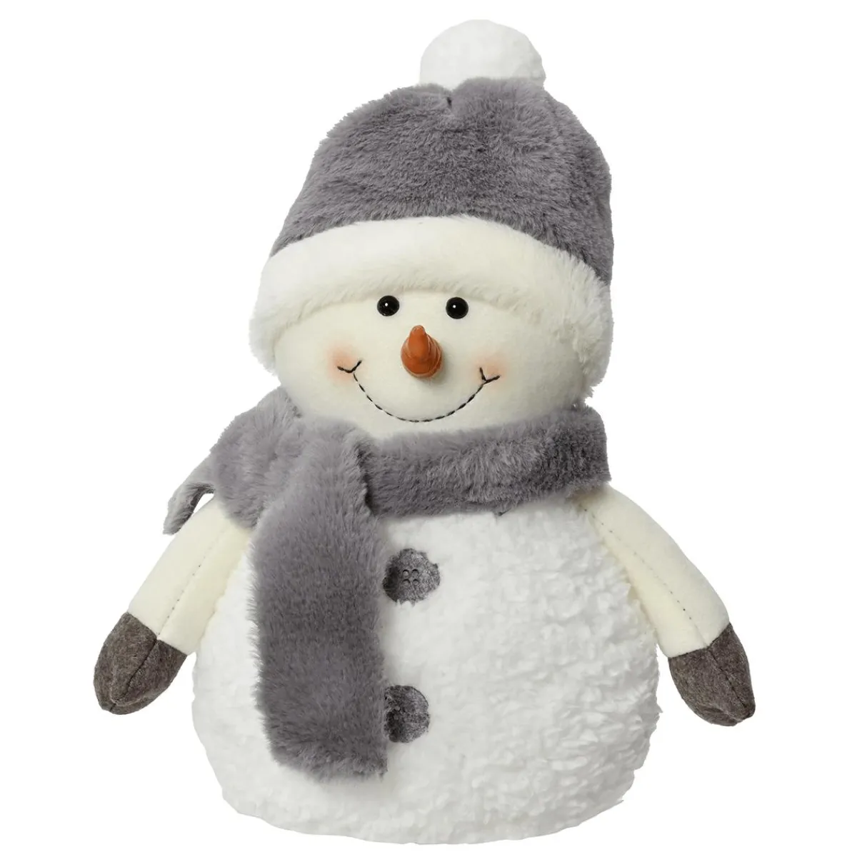 Clearance DecoWoerner Mini Schneeman Aus Polyester 30 Cm Grau