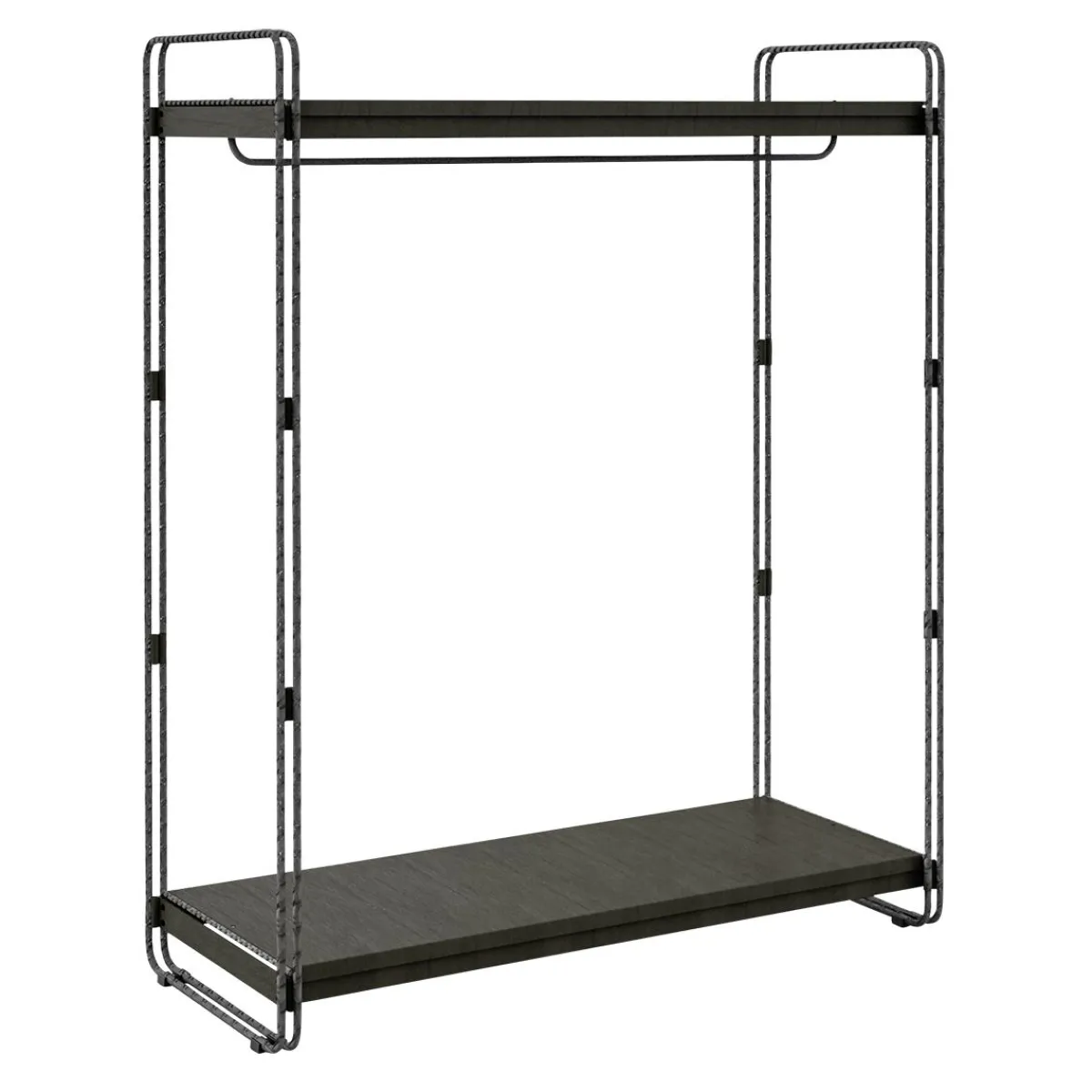 Best DecoWoerner Mittelraum-Gondel LOFT, Mit Kleiderstange, 124 X 153 Cm schwarz