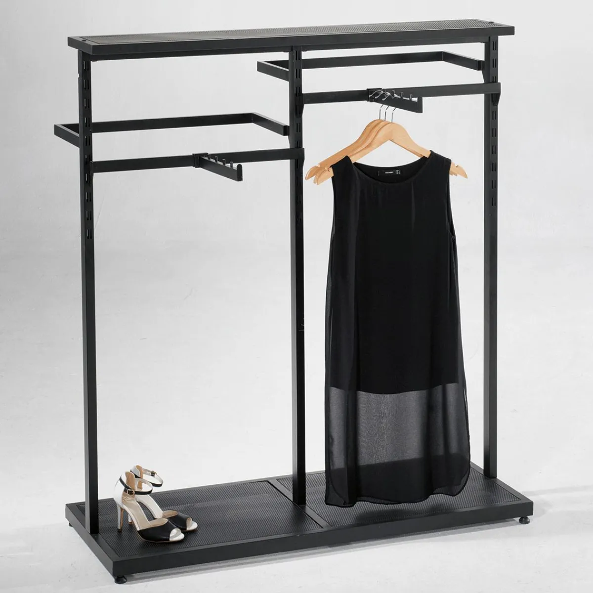DecoWoerner Mittelraum-Kleiderständer NOVUS, 140 Cm schwarz