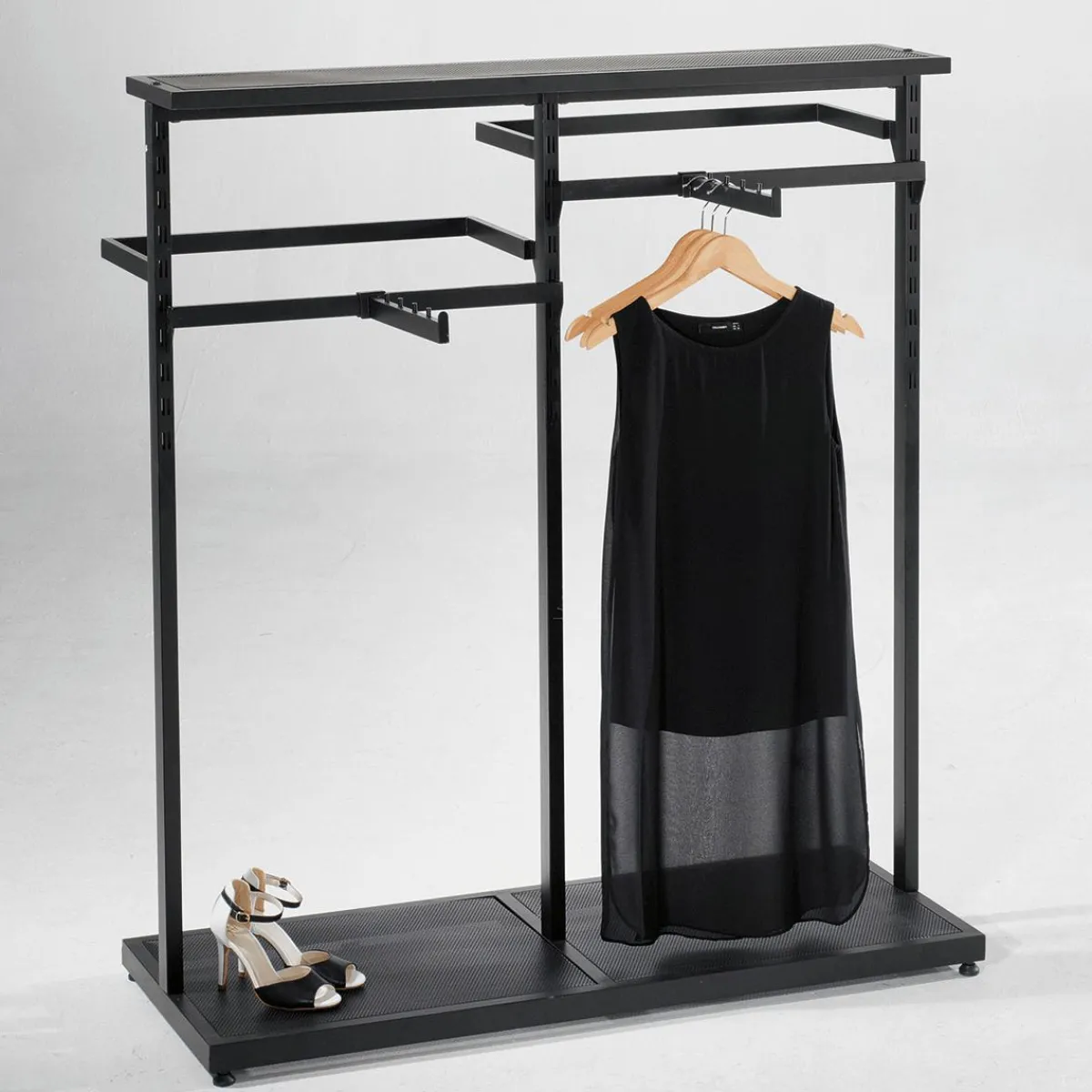 Clearance DecoWoerner Mittelraum-Kleiderständer NOVUS, 180 Cm schwarz
