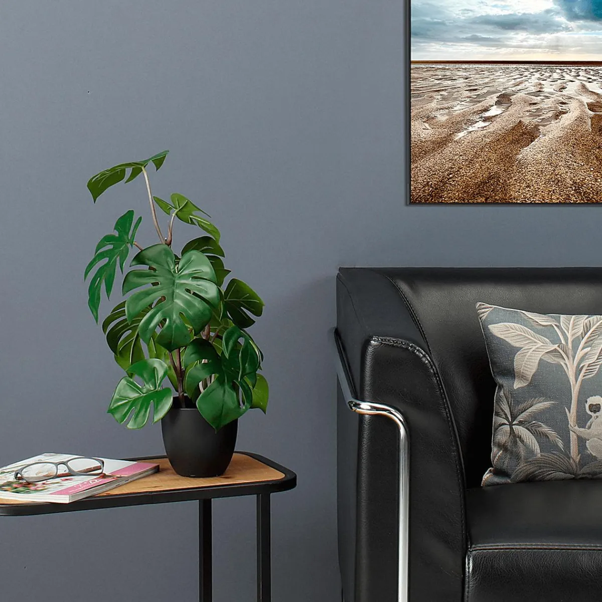 Discount DecoWoerner Monstera Im Schwarzem Topf grün