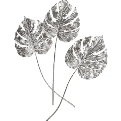 Hot DecoWoerner Monstera-Kunstblätter 70 Cm 3 Stück silber