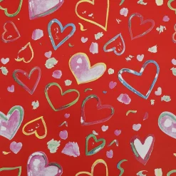 Outlet DecoWoerner Nachhaltiges Geschenkpapier Bunte Herzen, , 50 Cm X 50 M rot