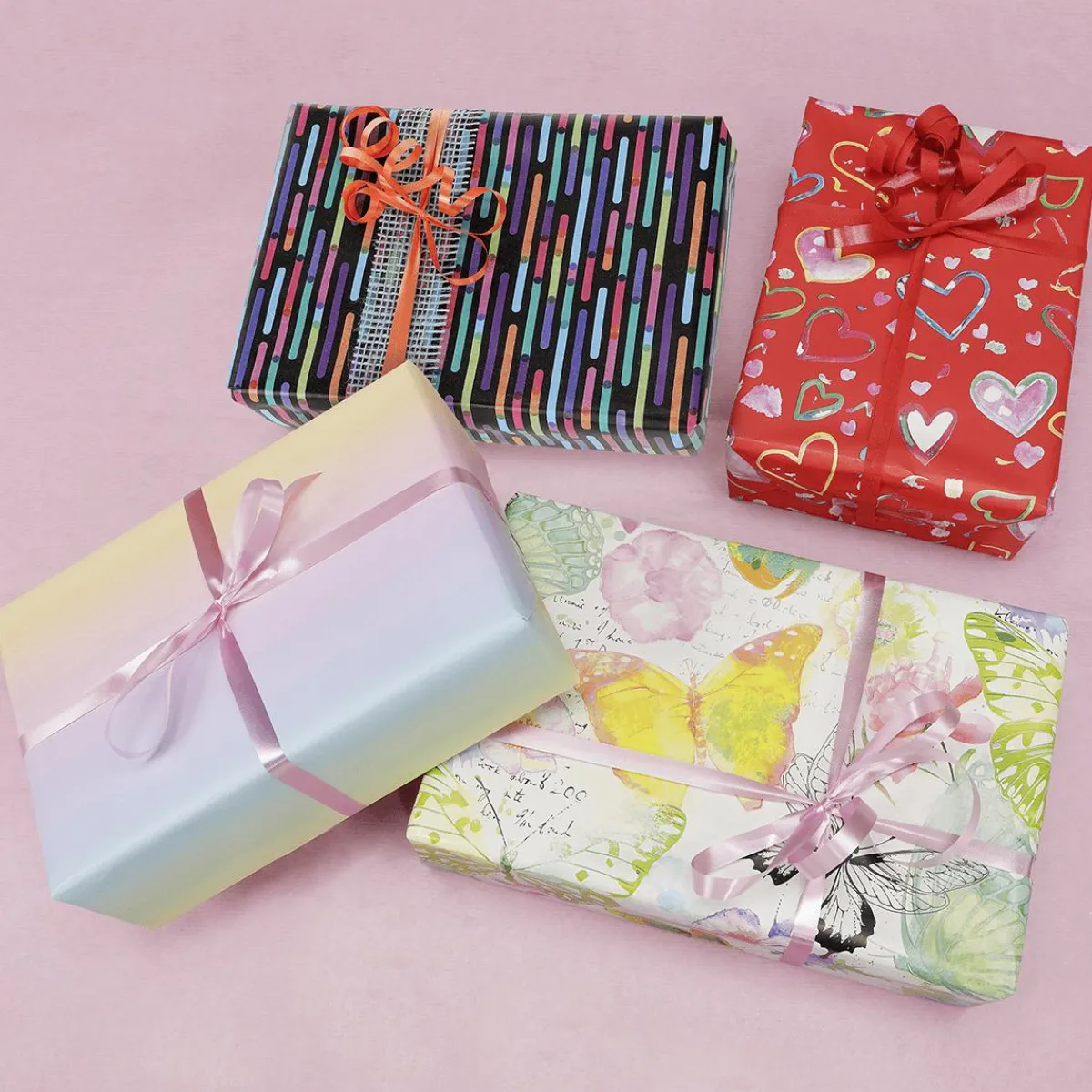Outlet DecoWoerner Nachhaltiges Geschenkpapier Bunte Herzen, , 50 Cm X 50 M rot