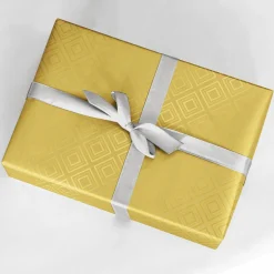 Sale DecoWoerner Nachhaltiges, enes Geschenkpapier Mit Glänzendem Geometrischen Muster – 50 M Geschenkpapier-Rolle gold