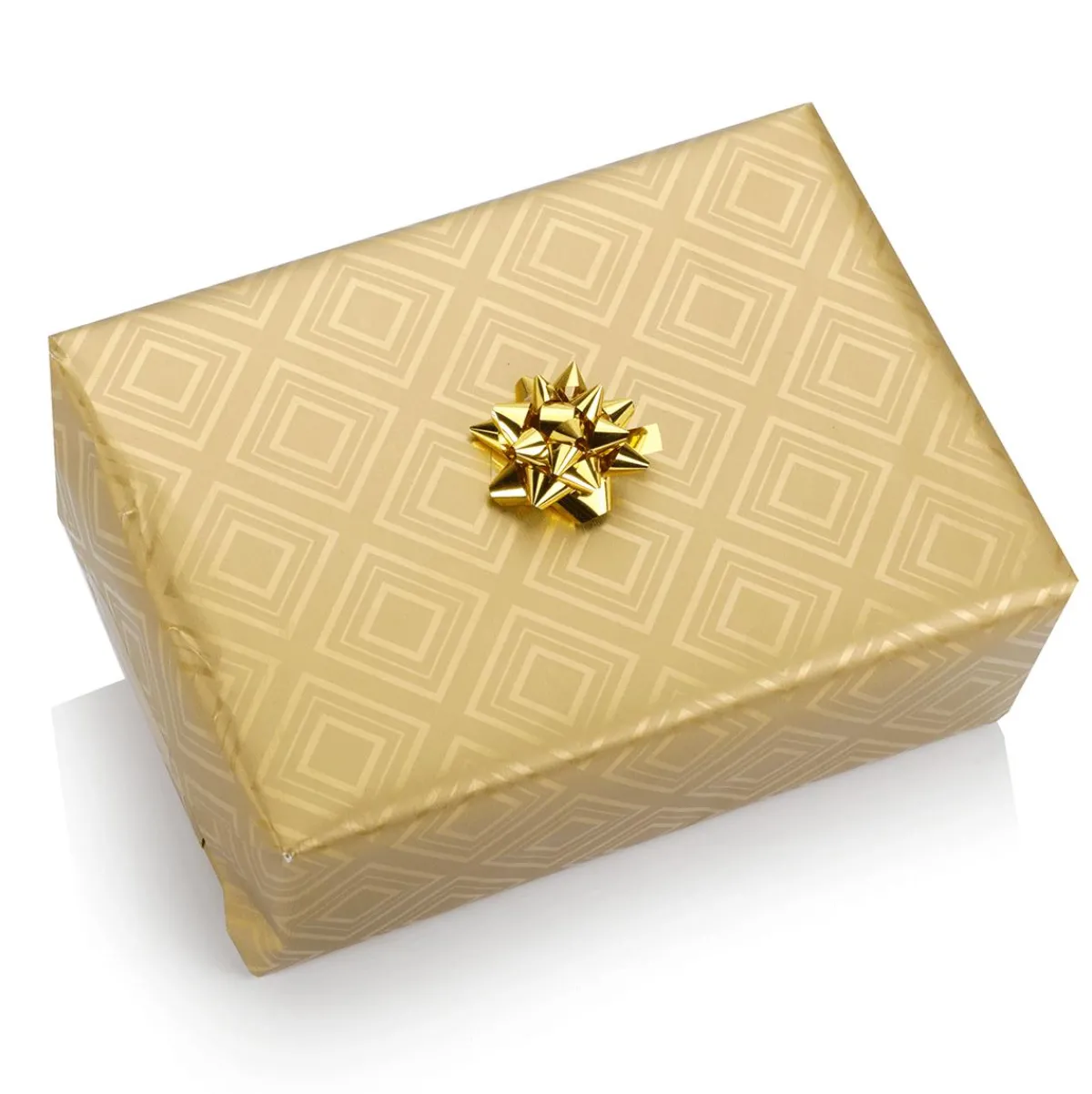 Sale DecoWoerner Nachhaltiges, enes Geschenkpapier Mit Glänzendem Geometrischen Muster – 50 M Geschenkpapier-Rolle gold