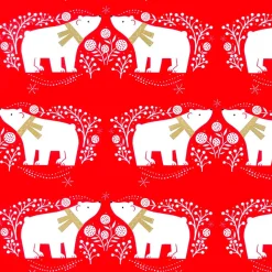 Outlet DecoWoerner Nachhaltiges, es Weihnachts-Geschenkpapier Mit Weißen Eisbären – 50 M Geschenkpapier-Rolle rot