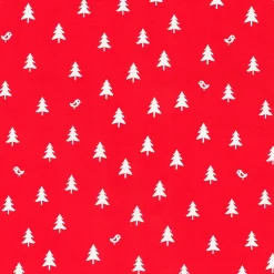 Discount DecoWoerner Nachhaltiges, es Weihnachts-Geschenkpapier Mit Weißen Tannenbäumen – 50 M Geschenkpapier-Rolle rot
