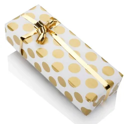 Sale DecoWoerner Nachhaltiges, Weißes Geschenkpapier Mit enen Punkten – 50 M Geschenkpapier-Rolle gold