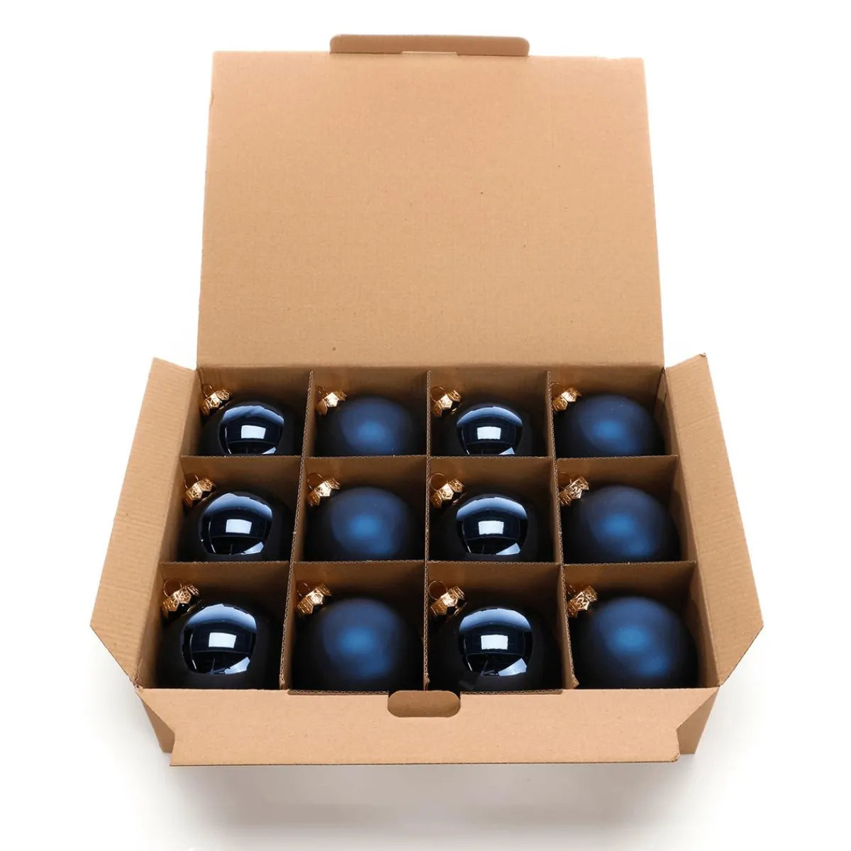 New DecoWoerner Nachte Weihnachtskugeln Aus Glas 8 Cm Ø – 12 Stück blau