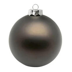 DecoWoerner Nahtlose Weihnachtskugeln Aus Kunststoff, Matt Ø 10 Cm braun