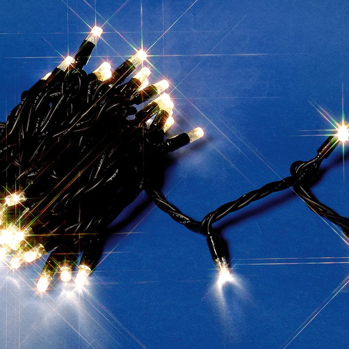 Hot DecoWoerner Niedervoltlichterkette Schwarz 10m IP44 100LED Warm Weiß
