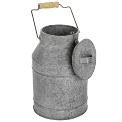 Discount DecoWoerner Nostalgische Zink-Milchkanne 9 X 22 Cm silber
