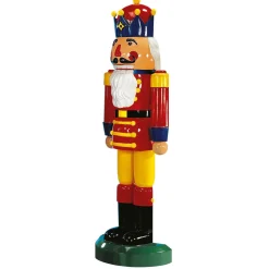 Clearance DecoWoerner Nussknacker König Halbplastisch 185 Cm, Rot-gelb-blau mehrfarbig