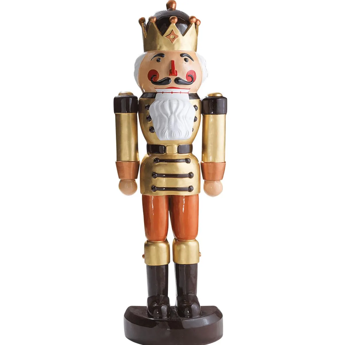 DecoWoerner Nussknacker König Halbplastisch 185 Cm, -braun gold