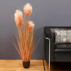 Hot DecoWoerner Gefärbtes Deko-Pampasgras Im Schwarzen Topf 117 Cm orange
