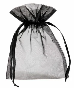 Best DecoWoerner Organzasäckchen 18 Cm, 50 Stück, schwarz